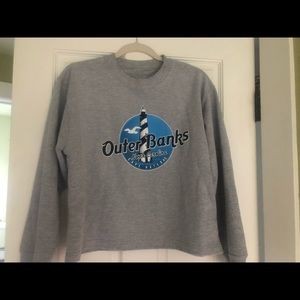 OUTER BANKS sweatshirt Cape Hateras North Carolina Lighthouse gray Netflix
